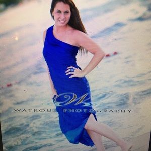 Calvin Klein Silk Satin Royal Cobalt Blue Dress 6